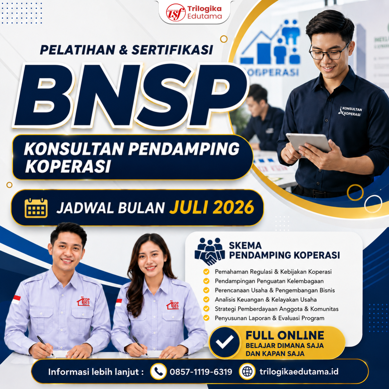 DIKLAT DAN PELATIHAN KONSULTAN PENDAMPING KOPERASI BNSP JULI 2026